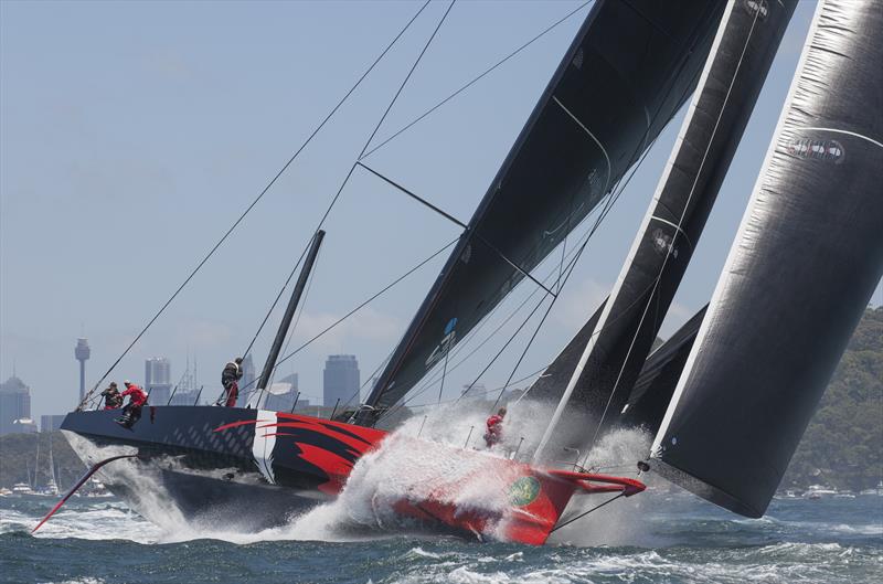Comanche on the warpath at the start of the 70th Rolex Sydney Hobart photo copyright Daniel Forster / Rolex taken at Cruising Yacht Club of Australia and featuring the IRC class