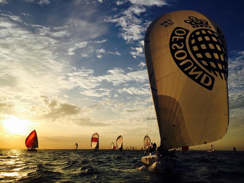 RORC Fleet under spinnaker in the Morgan Cup Race photo copyright Mike Jones / Hooligan VII taken at Royal Ocean Racing Club and featuring the IRC class