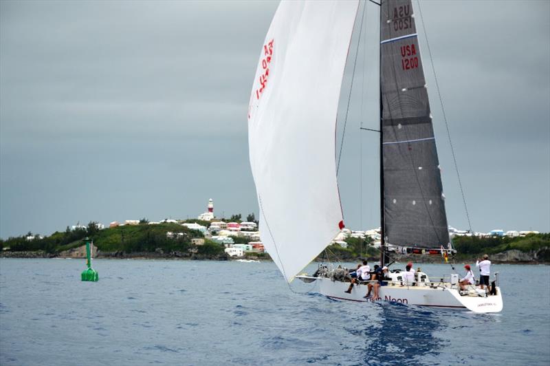 High Noon,  a Tripp 41 skippered by Peter Becker and crewed by 7 young sailors aged between 15 and 18 were 'Traditional' elapsed time winners in the Newport Bermuda Race photo copyright Barry Pickthall / PPL taken at Royal Bermuda Yacht Club and featuring the IRC class