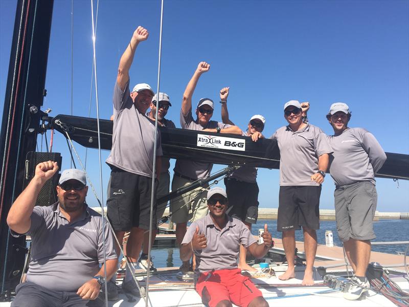 Line honours for Hannes Waimer's Atari 7 in the Dubai to Muscat Race photo copyright Ulas Atay / Globalist taken at  and featuring the IRC class