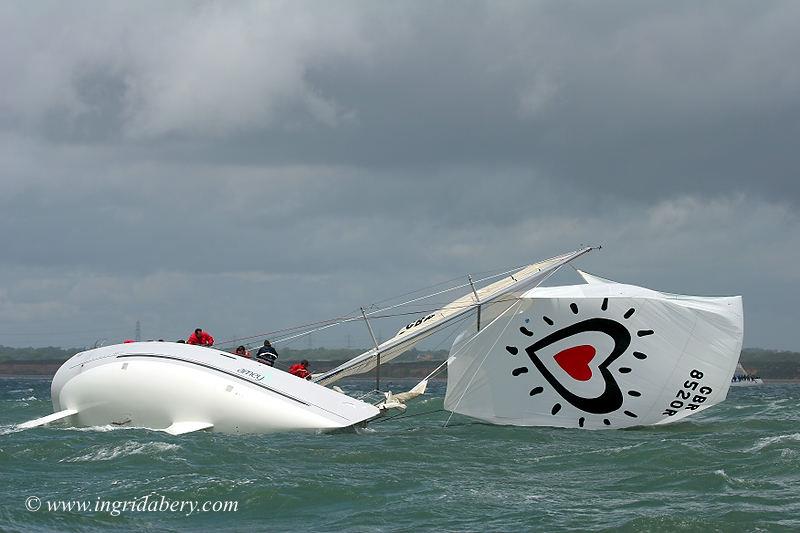Hot Stuff broaches in the Solent photo copyright Ingrid Abery / www.ingridabery.com taken at  and featuring the IRC class