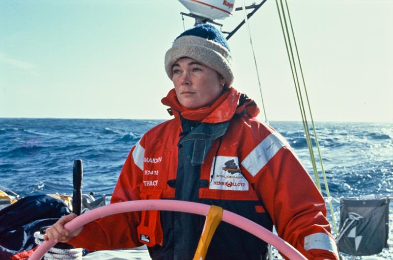 1989-90 Whitbread Round the World Race: Tracy Edwards, skipper of Maiden photo copyright Tanya Visser / PPL taken at  and featuring the IRC class