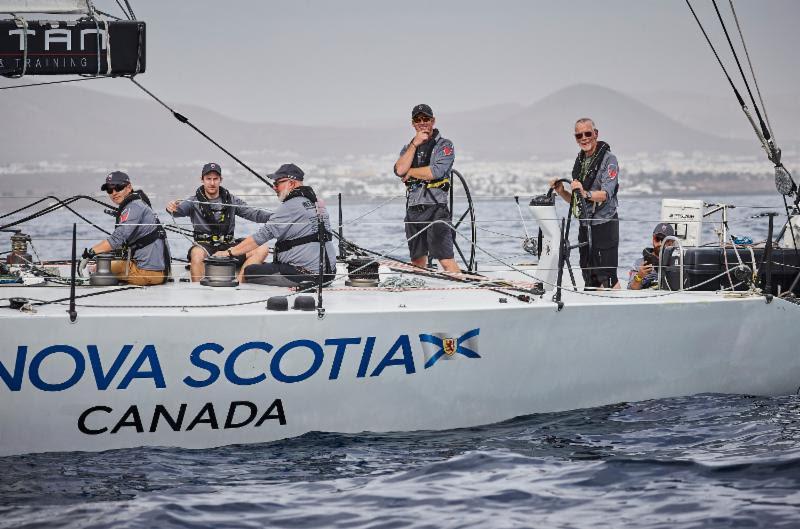 From Nova Scotia, Chris Stanmore Major's Whitbread 60, Challenger heads to the startline off Marina Lanzaroteat the start of the 4th RORC Transatlantic Race photo copyright RORC / James Mitchell taken at  and featuring the IRC class