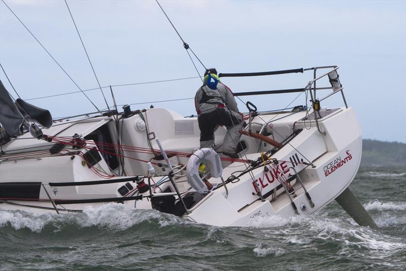 James Hardiman on Fluke during the 2016 Solo Fastnet Race photo copyright Ocean Elements taken at  and featuring the IRC class