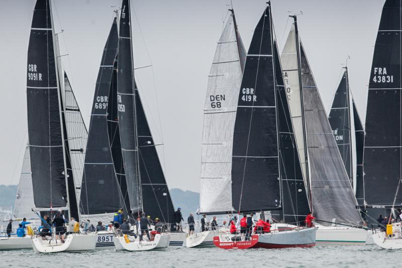 Start of IRC 2 on the first inshore race of the series saw King 40 Nifty take the class win after only one race due to light airs on day 1 of the IRC European Championship  incorporating the Commodores' Cup photo copyright Paul Wyeth / www.pwpictures.com taken at Royal Ocean Racing Club and featuring the IRC class