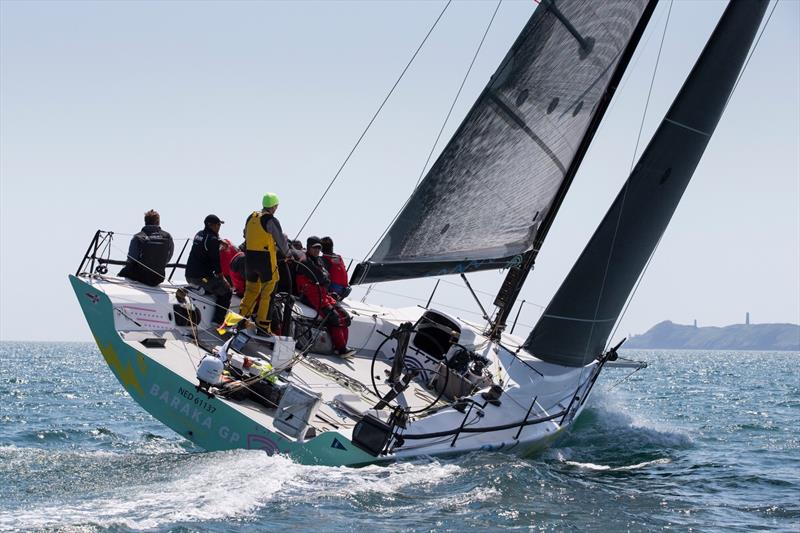 Line honours for Baraka GP in the 2018 Volvo Round Ireland Race photo copyright David Branigan / Oceansport taken at Wicklow Sailing Club and featuring the IRC class