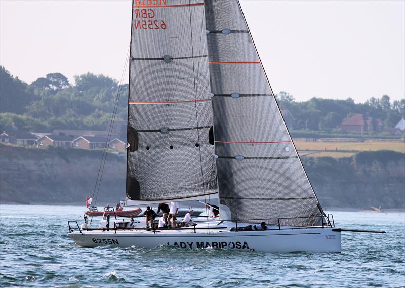 The leaders pass Hurst Castle and approach the Needles during the 2018 Round the Island Race photo copyright Mark Jardine / YachtsandYachting.com taken at  and featuring the IRC class