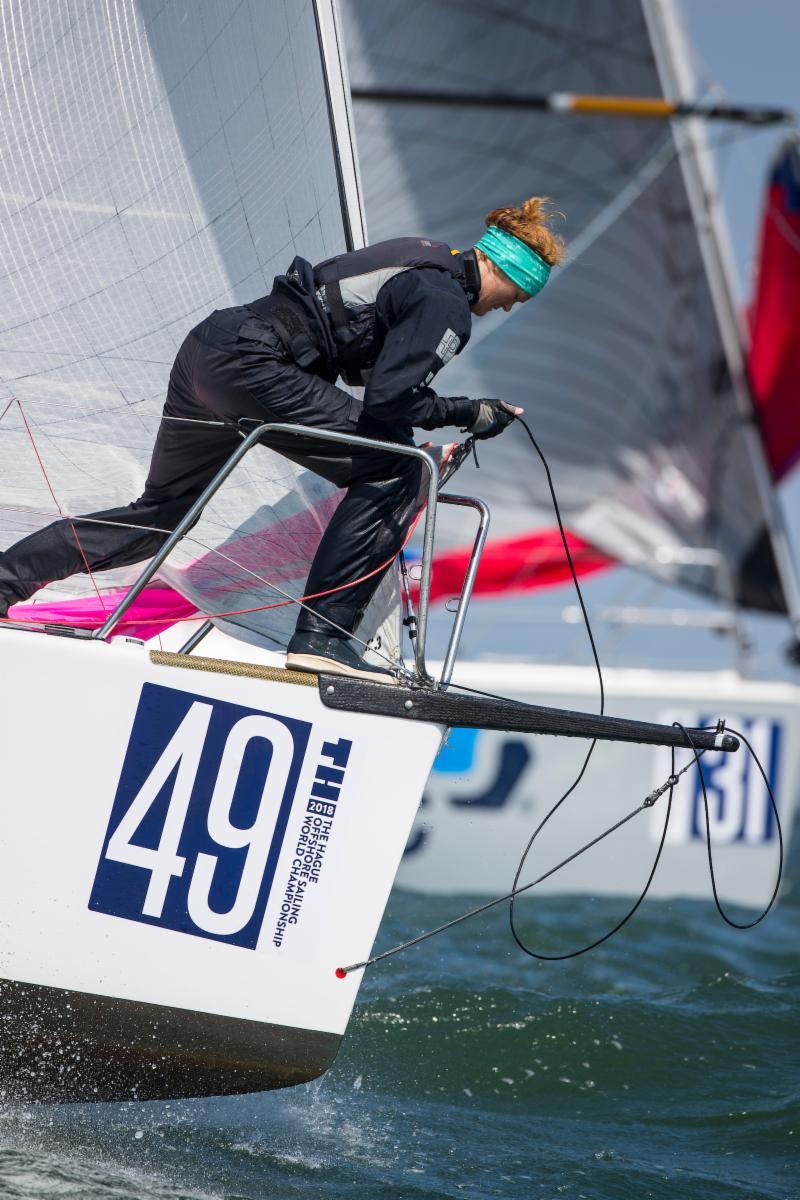 ...as did bow women! Day 3 at The Hague Offshore Sailing World Championship 2018 photo copyright Sander van der Borch taken at Jachtclub Scheveningen and featuring the IRC class