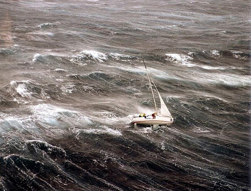 AFR Midnight Rambler - the Hick 34 in Bass Strait in the 1998 Sydney to Hobart Race - probably the best known image of this classic race photo copyright Richard Bennett Photography taken at Cruising Yacht Club of Australia and featuring the IRC class