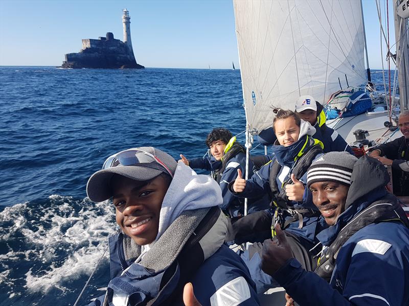 Scaramouche approaching the Fastnet Rock photo copyright Halcyon Yachts taken at  and featuring the IRC class