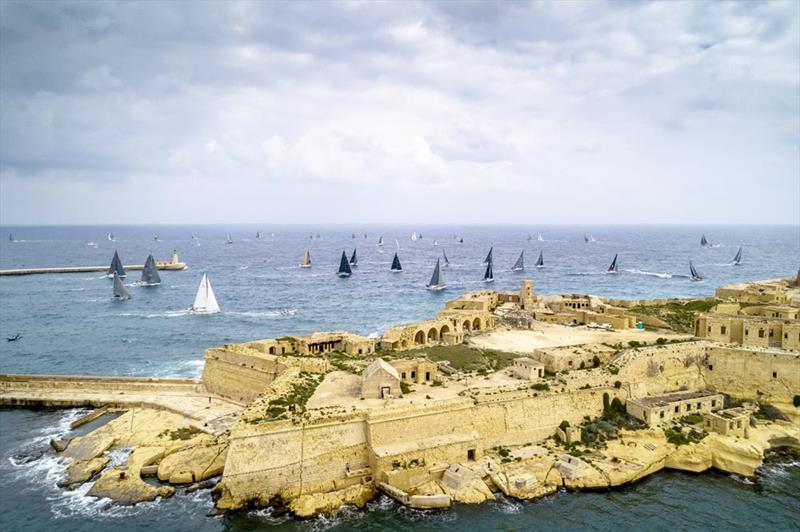 Rolex Middle Sea Race 2018 start photo copyright Rolex / Kurt Arrigo taken at Royal Malta Yacht Club and featuring the IRC class