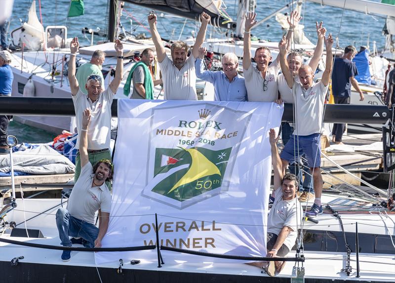 Courrier Recommandé wins the Rolex Middle Sea Race 2018 photo copyright Rolex / Kurt Arrigo taken at Royal Malta Yacht Club and featuring the IRC class