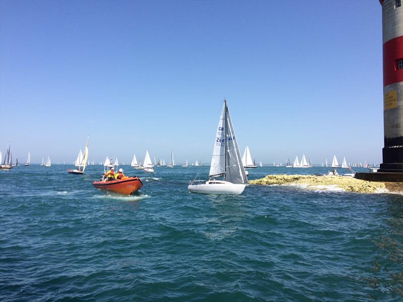 Eeyore passes close to the Needles during the 2019 Round the Island Race - photo © Lucy Boreham