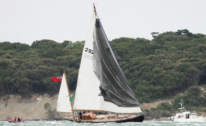 The 2019 Rolex Fastnet Race fleet pass Hurst Casle photo copyright Mark Jardine taken at Royal Ocean Racing Club and featuring the IRC class