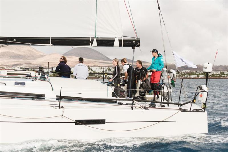 Andy Lis and his young crew on Giles Redpath's Pata Negra during the RORC Transatlantic Race start photo copyright Joaquin Vera / Calero Marinas / RORC taken at  and featuring the IRC class