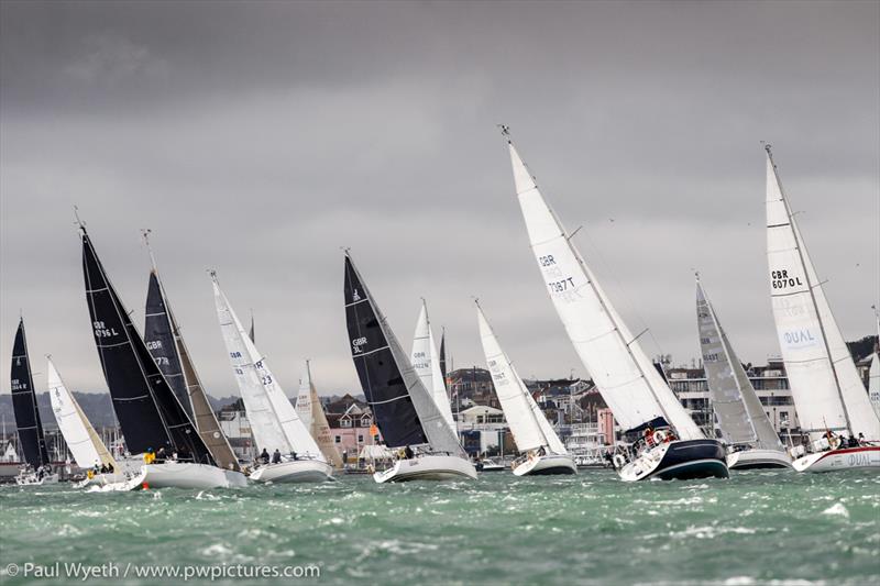 IRC Three and Four start RORC Race the Wight photo copyright Paul Wyeth / www.pwpictures.com taken at Royal Ocean Racing Club and featuring the IRC class