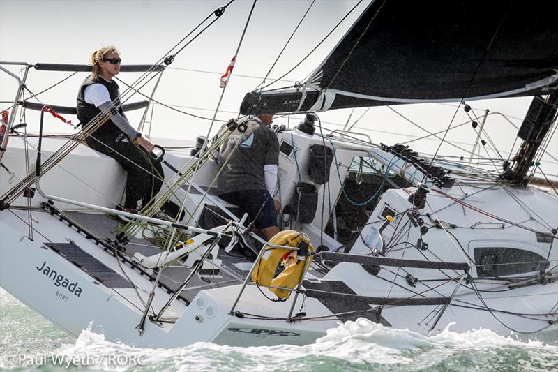 Overall leaders in the IRC Two-Handed Championship - Jeremy Waitt sailing with double Olympic gold medallist Shirley Robertson on Richard Palmer's JPK 10.10 Jangada on day 2 of the RORC IRC National Championships photo copyright Paul Wyeth / pwpictures.com taken at Royal Ocean Racing Club and featuring the IRC class