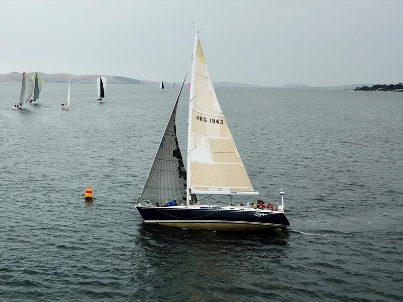 Zephyr Insurance Masters rounds the mark during Combined Clubs Summer Pennant Series Race 5 photo copyright Steven Shield taken at Derwent Sailing Squadron and featuring the IRC class