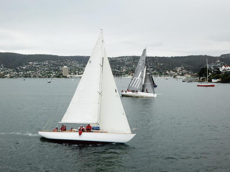 Serica (Charles Peacock) and Fork in the Road (Gary Smith) during Combined Clubs Summer Pennant Series Race 5 photo copyright Steven Shield taken at Derwent Sailing Squadron and featuring the IRC class