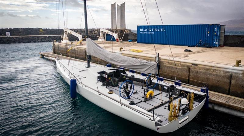 Stefan Jentzsch's brand new IRC56 Black Pearl docked at Calero Marinas Puerto Calero ready for the start of her first race  - the 2021 RORC Transatlantic Race - starting on Saturday 9th January photo copyright James Mitchell / RORC taken at Royal Ocean Racing Club and featuring the IRC class