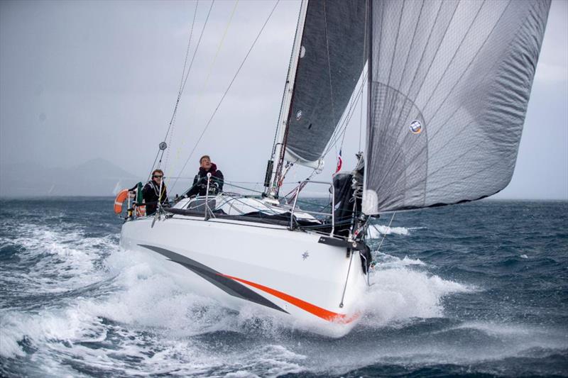 Start of the 2021 RORC Transatlantic Race from Puerto Calero, Lanzarote - Sebastien Saulnier's Sun Fast 3300 Moshimoshi - photo © James Mitchell / RORC