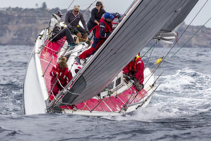 Lisa Callaghan's S38 Mondo upwind in heavy seas on day 1 of the Sydney Harbour Regatta photo copyright Andrea Francolini taken at Middle Harbour Yacht Club and featuring the IRC class