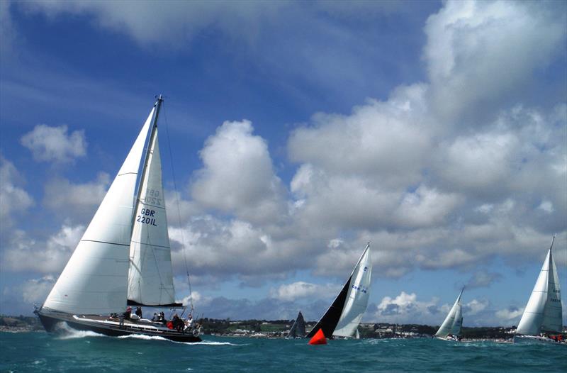 Class 1 start - Grace takes the lead - during the RCIYC Jersey Spring Regatta photo copyright Bill Harris taken at Royal Channel Islands Yacht Club and featuring the IRC class