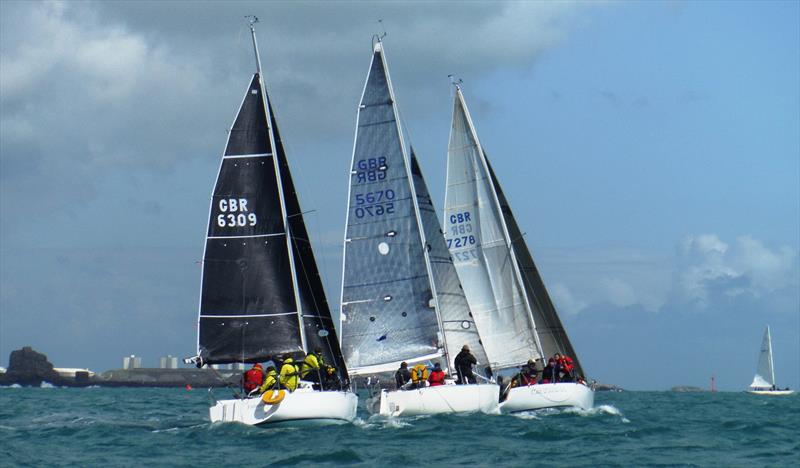 Fahrenheit, White Magic and Tom Bombadil during the RCIYC Jersey Spring Regatta photo copyright Bill Harris taken at Royal Channel Islands Yacht Club and featuring the IRC class