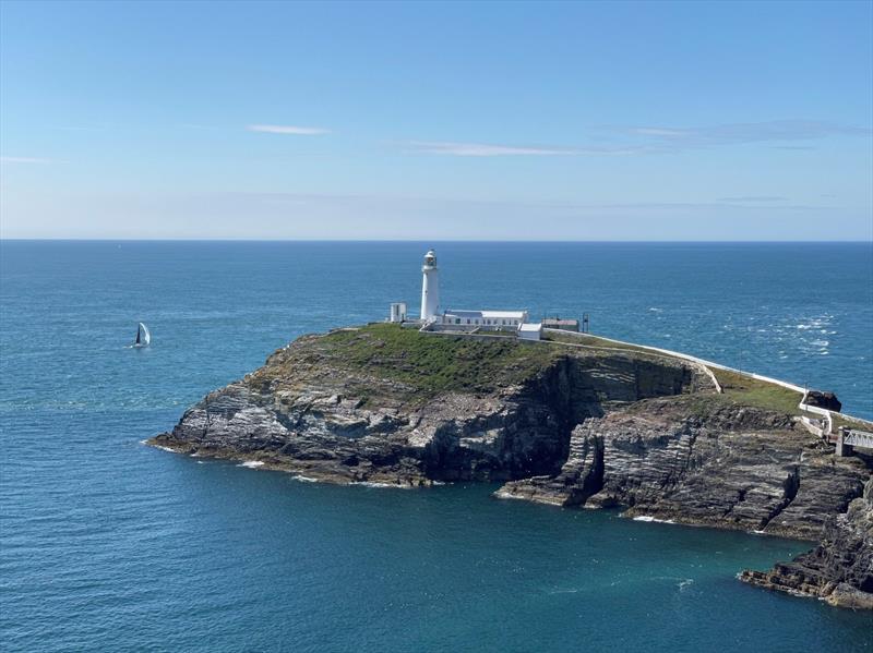 Mojito at South Stack during the ISORA Pwllheli to Liverpool Race photo copyright Chris Niblock taken at Pwllheli Sailing Club and featuring the IRC class