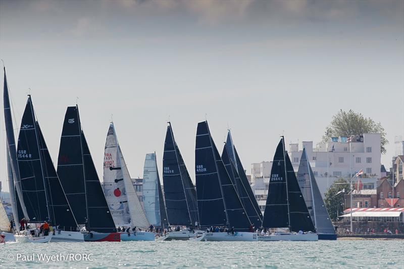IRC One Start at the RYS Line Cowes for the 2021 Cowes-Dinard-St Malo Race photo copyright Paul Wyeth / RORC taken at Royal Ocean Racing Club and featuring the IRC class