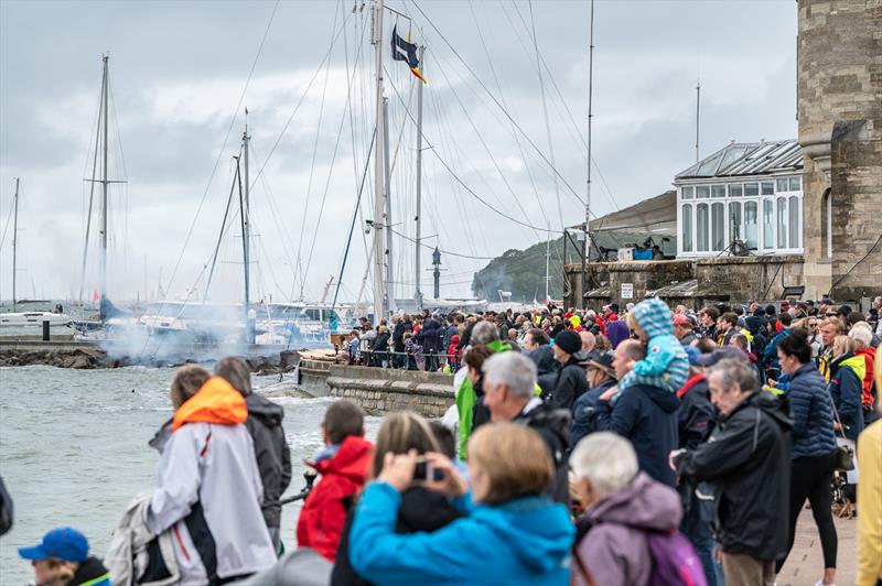 Hundreds of spectators on and off the water enjoyed the spectacle of the Rolex Fastnet Race start - photo © Martin Allen / www.pwpictures.com