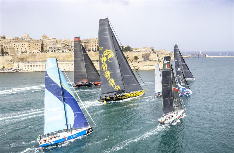The140-ft ClubSwan125 Skorpios (centre) is the largest competing yacht at the 2021 Rolex Middle Sea Race photo copyright Kurt Arrigo / Rolex taken at Royal Malta Yacht Club and featuring the IRC class