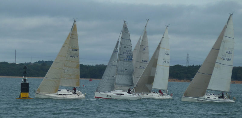 Edith leading the pack Solent Solo Series race 4 photo copyright SORC taken at  and featuring the IRC class