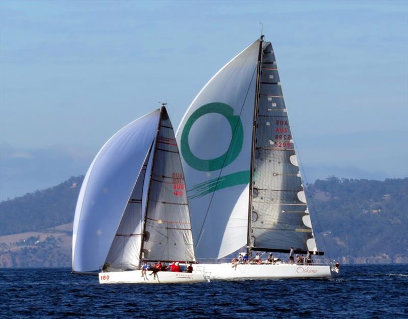 Oskana powers to leeward of smaller Crusader last summer photo copyright Peter Watson taken at Derwent Sailing Squadron and featuring the IRC class