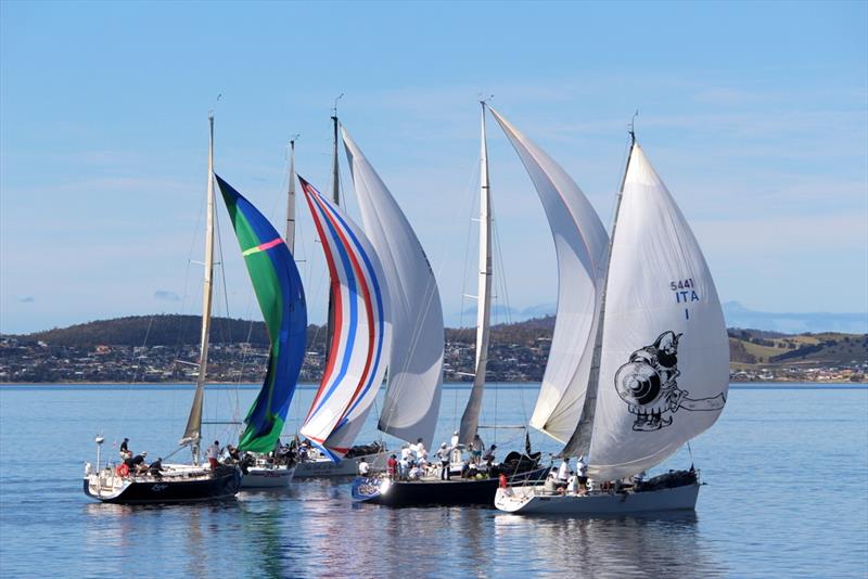 Near windless River Derwent for the start of Division 1 of the Combined Clubs Summer Pennant fleet - 2018 Combined Clubs Summer Pennant  photo copyright Peter Watson taken at  and featuring the IRC class