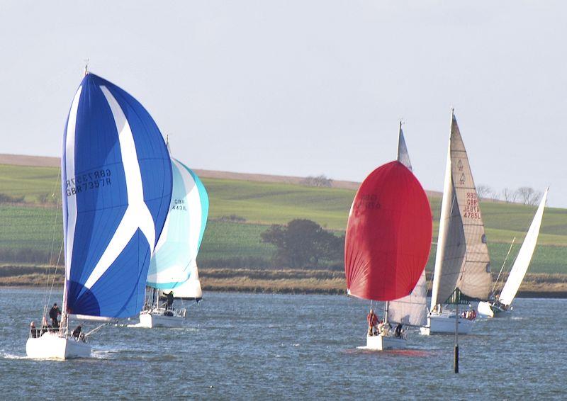 Fidelio, Mantra. Jeannie and Lucy Lee head down to the finish of the Crouch Yacht Club Autumn Series race 6 for the Peter Cashel Memorial Trophy photo copyright Alan Hanna taken at Burnham Sailing Club and featuring the IRC class