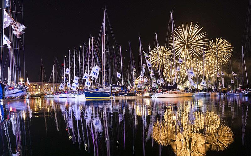 The fireworks display ring in the new year with a great view of the competitor yachts - Rolex Sydney Hobart Yacht Race photo copyright Rolex / Carlo Borlenghi taken at Cruising Yacht Club of Australia and featuring the IRC class