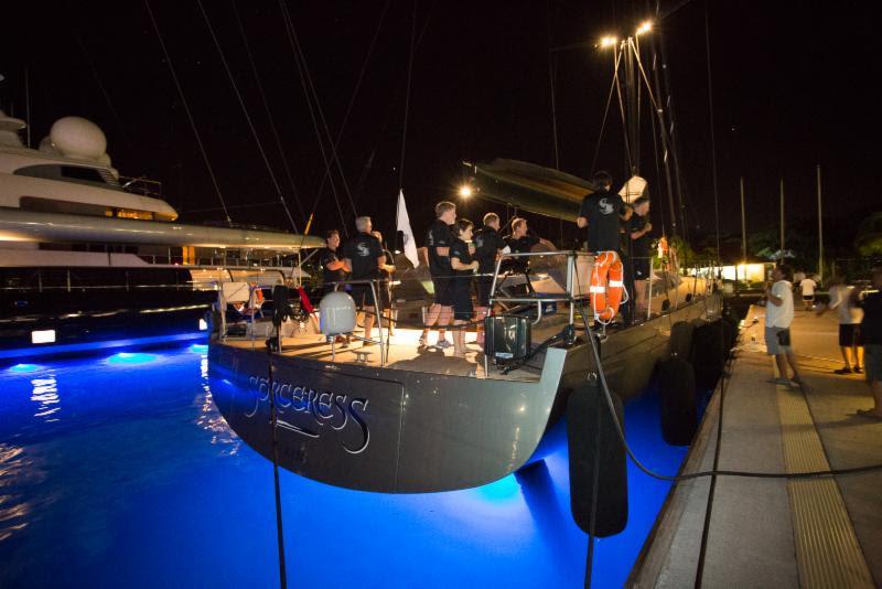 The stunning new Southern Wind 96, Sorceress alongside in C&N Port Louis Marina's superyacht dock - photo © RORC / Arthur Daniel