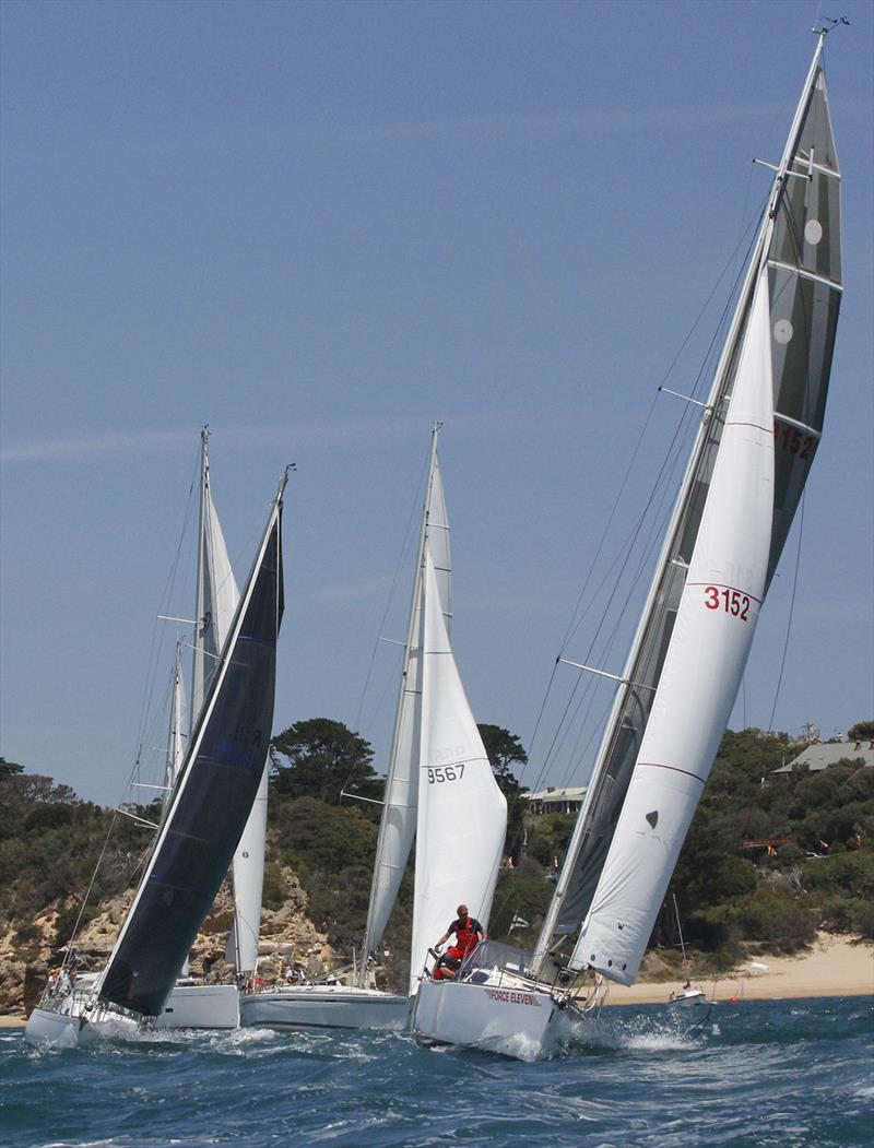 Force Eleven at the start of the Melbourne to Hobart race from Portsea - photo © Ocean Racing Club of Victoria