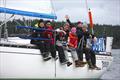 Happy faces on the windward rail during the 2017 Round the County race © Jan Anderson