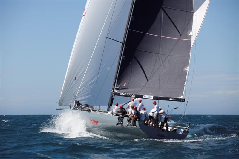 Indian winding up for the long downwind leg to Yanchep, taken shortly after rounding the Port Bouvard virtual mark – Three Ports Offshore Race photo copyright Bernie Kaaks taken at Fremantle Sailing Club and featuring the IRC class