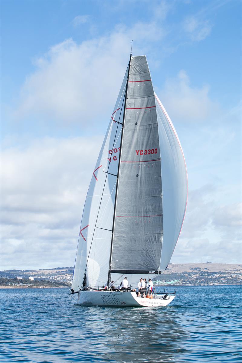 Secret Men's Business on its way to the finish - 2018 Teakle Classic Adelaide to Port Lincoln Yacht Race photo copyright Take 2 Photography taken at Port Lincoln Yacht Club and featuring the IRC class