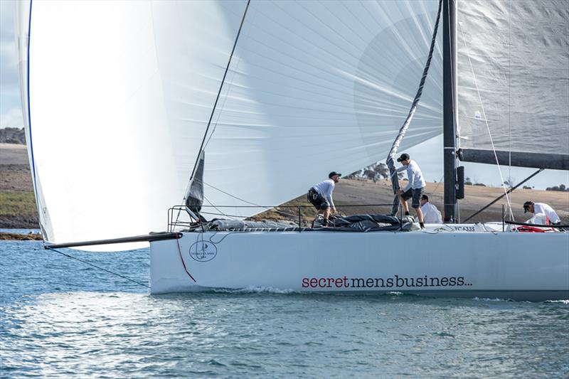 Secret Men's Business comes across Boston Bay in light airs - 2018 Teakle Classic Adelaide to Port Lincoln Yacht Race photo copyright Take 2 Photography taken at Port Lincoln Yacht Club and featuring the IRC class