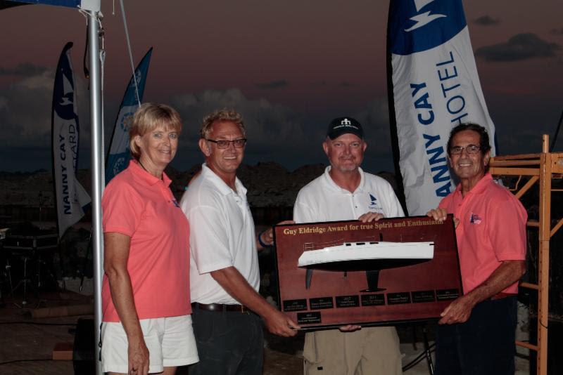 2018 BVI Spring Regatta - Final day - L to R: Judy Petz, Regatta Director, Miles Sutherland-Pilch, General Manager, Nanny Cay, Brendan Joyce, Marina Manager, Nanny Cay, Lou Schwartz, Regatta Village Manager  photo copyright Alastair Abrehart taken at Royal BVI Yacht Club and featuring the IRC class