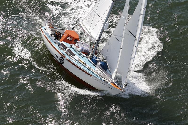 French skipper Philippe Péché putting his Rustler 36 PRB through her paces off Lorient last week photo copyright Benoit Stichelbaut / GGR / PPL taken at  and featuring the IRC class