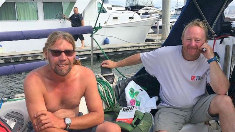 Tristian Gourlay and Jamie Cooper enjoy the sunshine of the Gold Coat photo copyright George Shaw taken at Ocean Racing Club of Victoria and featuring the IRC class