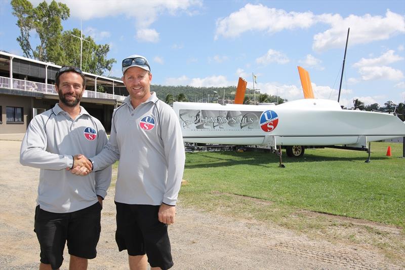 WSC Commodore Clayton Matthews congratulates Paul Mitchell on being the first local entry - Airlie Beach Race Week photo copyright Sharon Smallwood taken at Whitsunday Sailing Club and featuring the IRC class