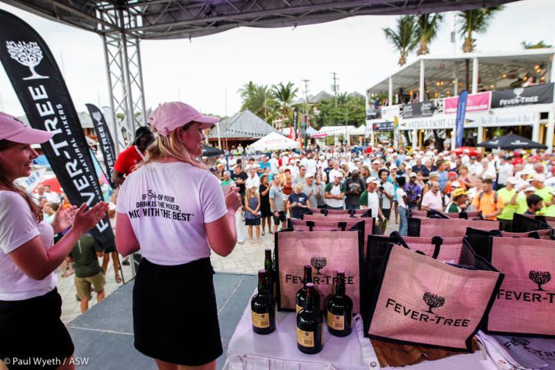 A sea of pink Fever-Tree caps at the Antigua Yacht Club prizegiving following racing - 2018 Antigua Sailing Week - photo © Paul Wyeth / pwpictures.com