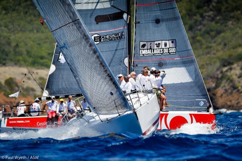 A close battle at the top in CSA 6 for Carlo Falcone's Antiguan flagged Caccia Alla Volpe - photo © Paul Wyeth