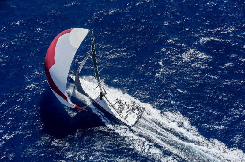 Turbo-charged Volvo 70 Warrior captured by ASW photographer Paul Wyeth from the helicopter photo copyright Paul Wyeth taken at Antigua Yacht Club and featuring the IRC class